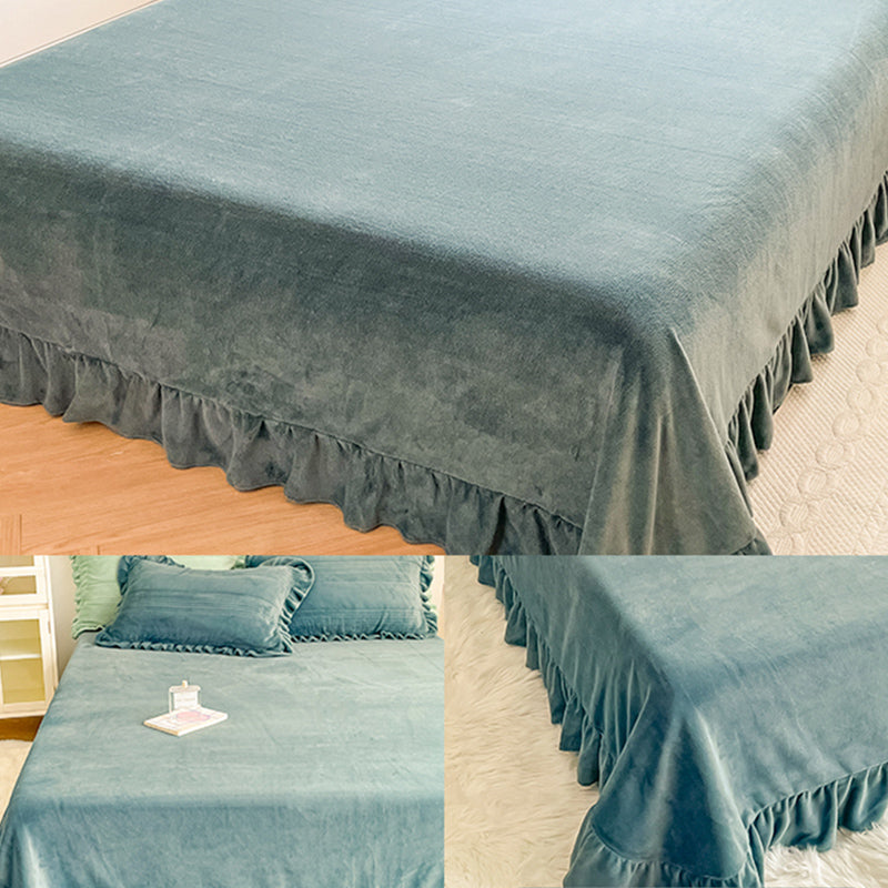 Super Soft Bed Sheet Set Solid Flannel Fitted Sheet for Bedroom