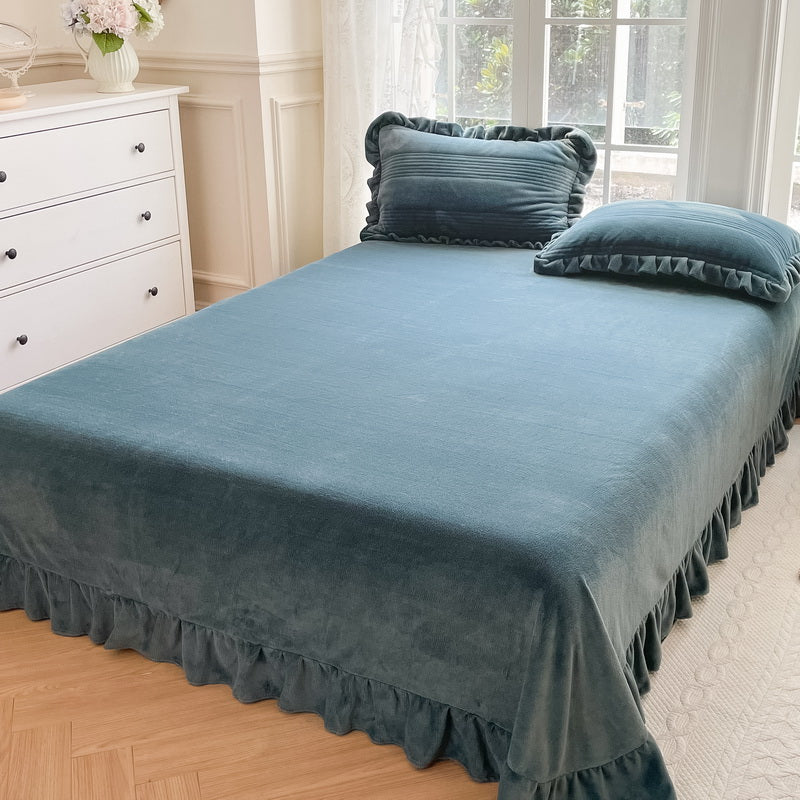 Super Soft Bed Sheet Set Solid Flannel Fitted Sheet for Bedroom