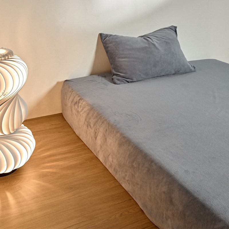 Flannel Bed Sheet Set Winter Solid Fitted Sheet for Bedroom