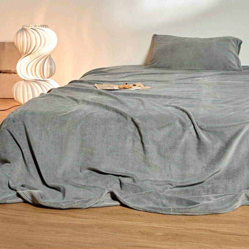 Flannel Bed Sheet Set Winter Solid Fitted Sheet for Bedroom