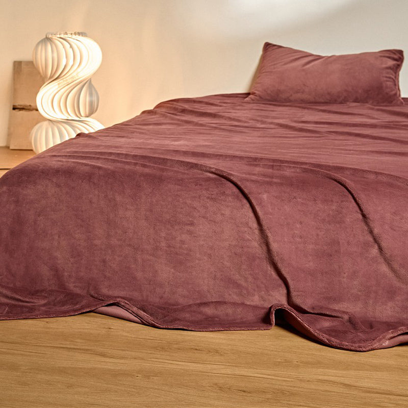 Flannel Bed Sheet Set Winter Solid Fitted Sheet for Bedroom