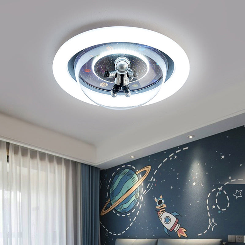 Round Shape Metal Flush Light Kid Style 2 Lights Flush Mount Ceiling Lights