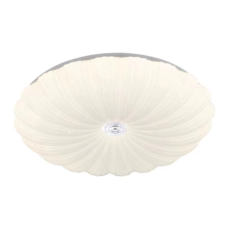 Round Shape Metal Flush Light Modern Style 1 Light Flush Mount Ceiling Lights in White