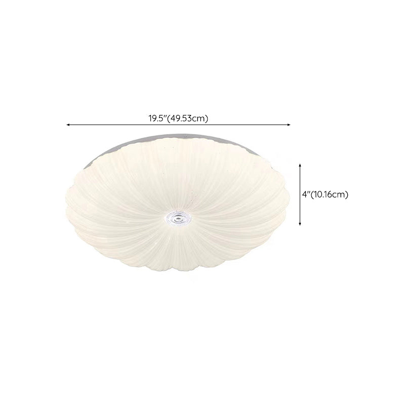 Round Shape Metal Flush Light Modern Style 1 Light Flush Mount Ceiling Lights in White