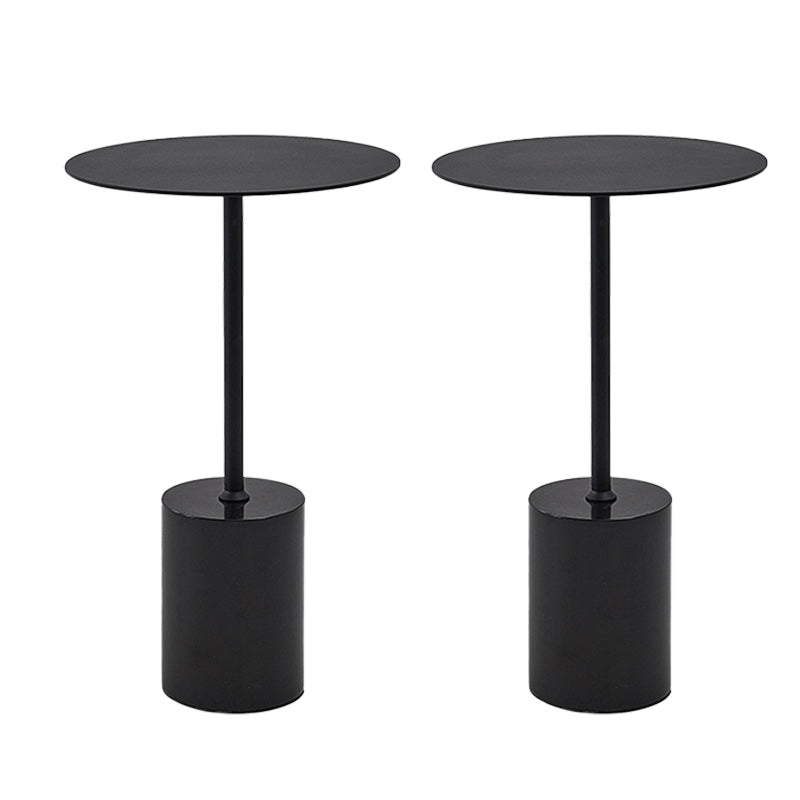 Black End Slide Table Round Living Room Pedestal Marble Corner Table