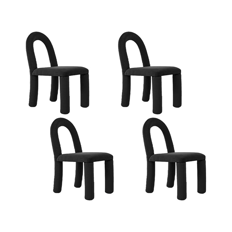 Modern Simple Armless Dining Chairs Wooden Frame Open Back Dining Chairs for Dining Room
