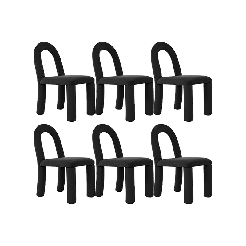 Modern Simple Armless Dining Chairs Wooden Frame Open Back Dining Chairs for Dining Room