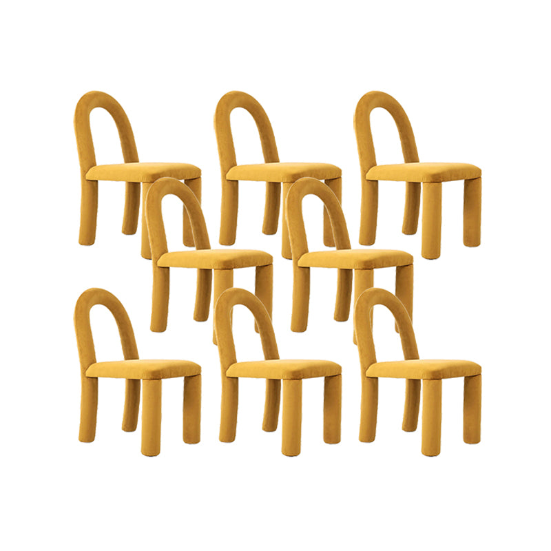 Modern Simple Armless Dining Chairs Wooden Frame Open Back Dining Chairs for Dining Room