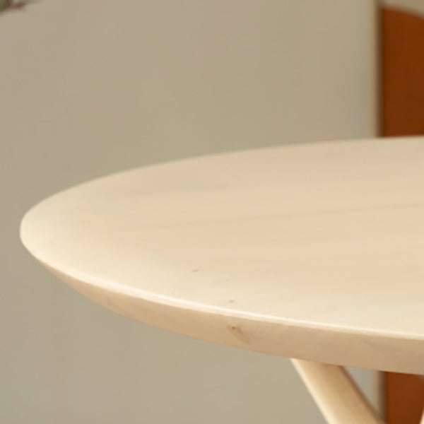 Maple Wood Side Table Modern Outdoor Round Patio Table in Natural