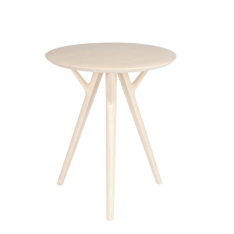 Maple Wood Side Table Modern Outdoor Round Patio Table in Natural