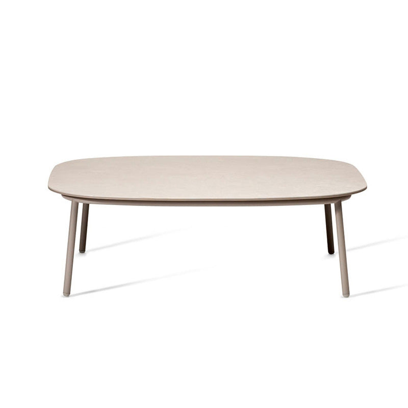 Modern Rattan Side Table Outdoor Patio Table with Aluminum Frame