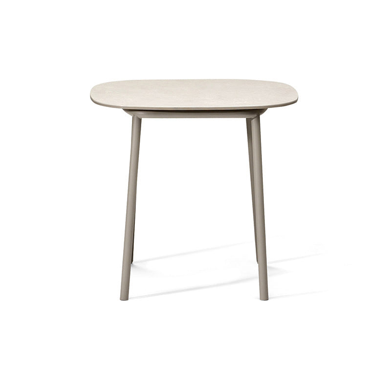 Modern Rattan Side Table Outdoor Patio Table with Aluminum Frame