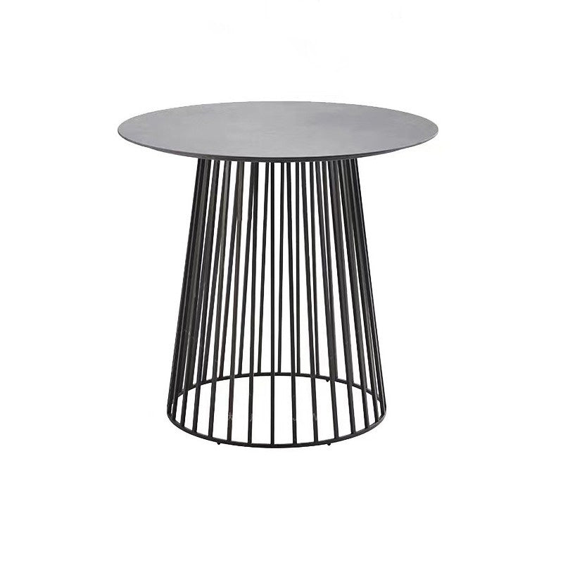 Modern Rattan Side Table Outdoor Patio Table with Aluminum Frame