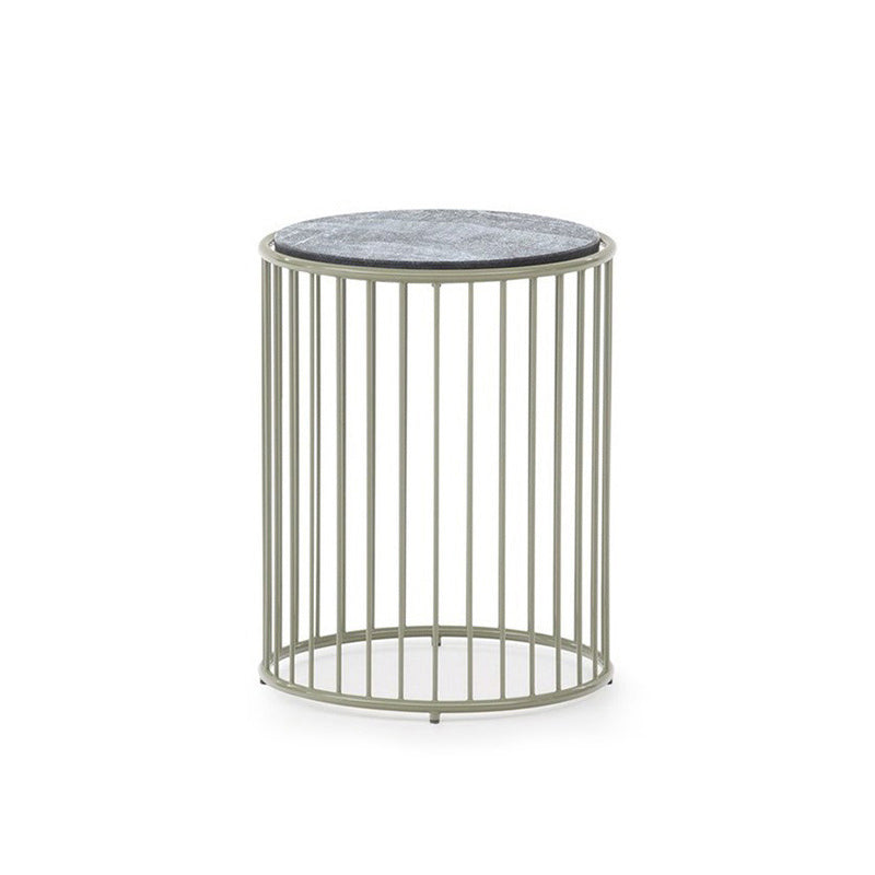 Modern Rattan Side Table Outdoor Patio Table with Aluminum Frame