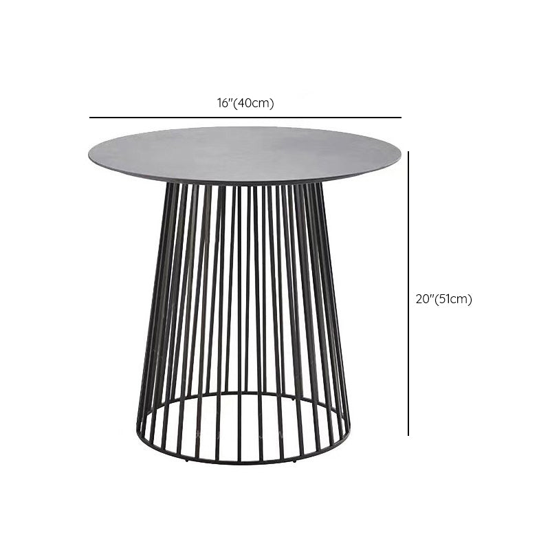 Modern Rattan Side Table Outdoor Patio Table with Aluminum Frame