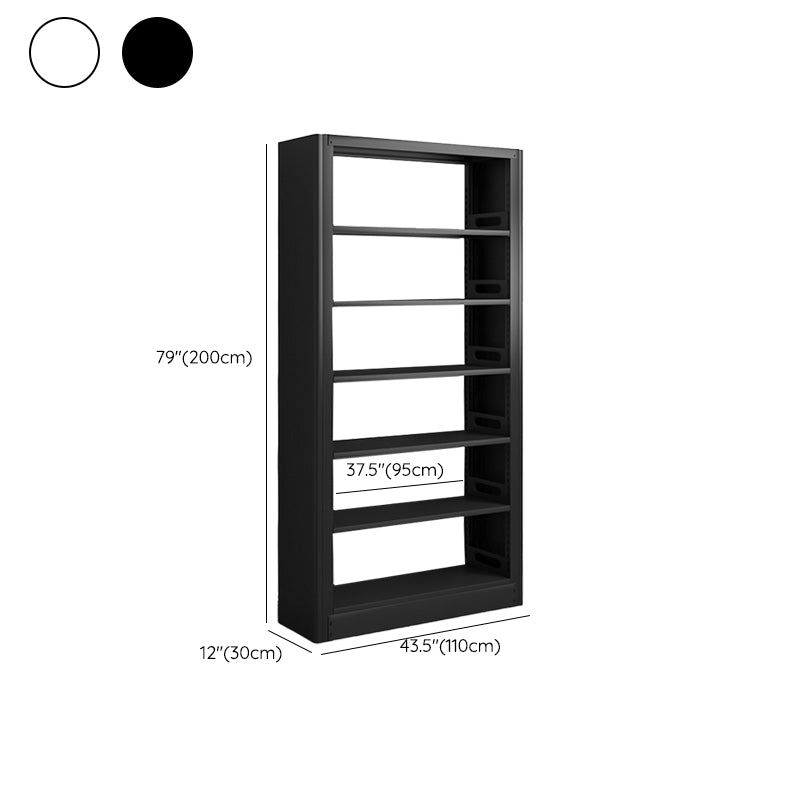 Modern Open Back Bookshelf Standard Metal Bookcase with Shelves