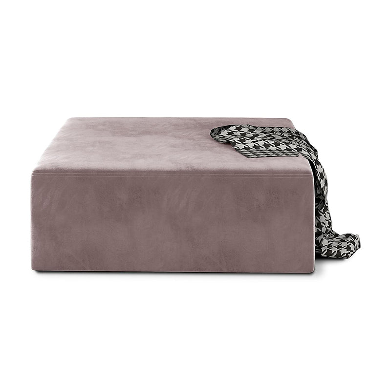 Modernism Pouf Velvet Upholstered Square Ottoman for Living Room