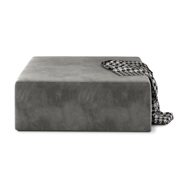 Modernism Pouf Velvet Upholstered Square Ottoman for Living Room