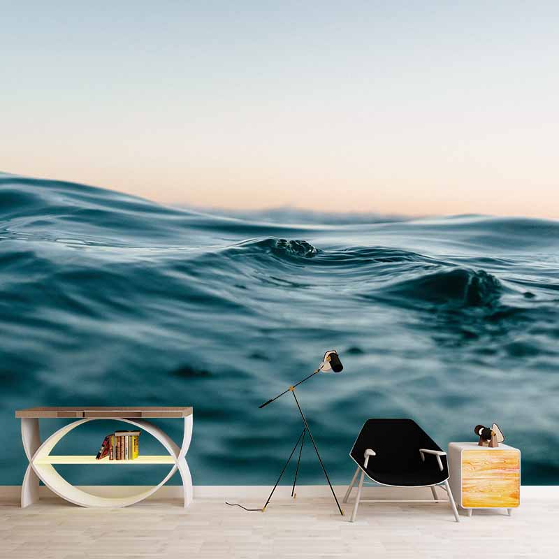 Non-Pasted Wall Mural Tropical Photography Sea Pattern Mildew Resistant Indoor