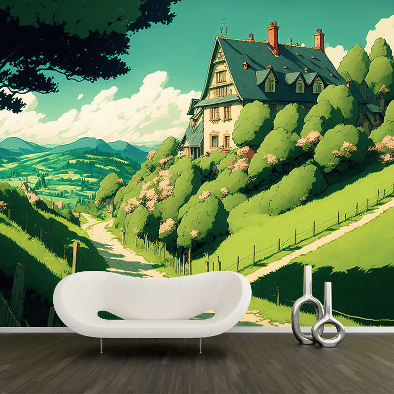 Illustration Pattern Mildew Horizontalt Wall Mural for Living Room