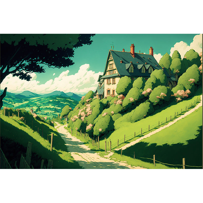 Illustration Pattern Mildew Horizontalt Wall Mural for Living Room