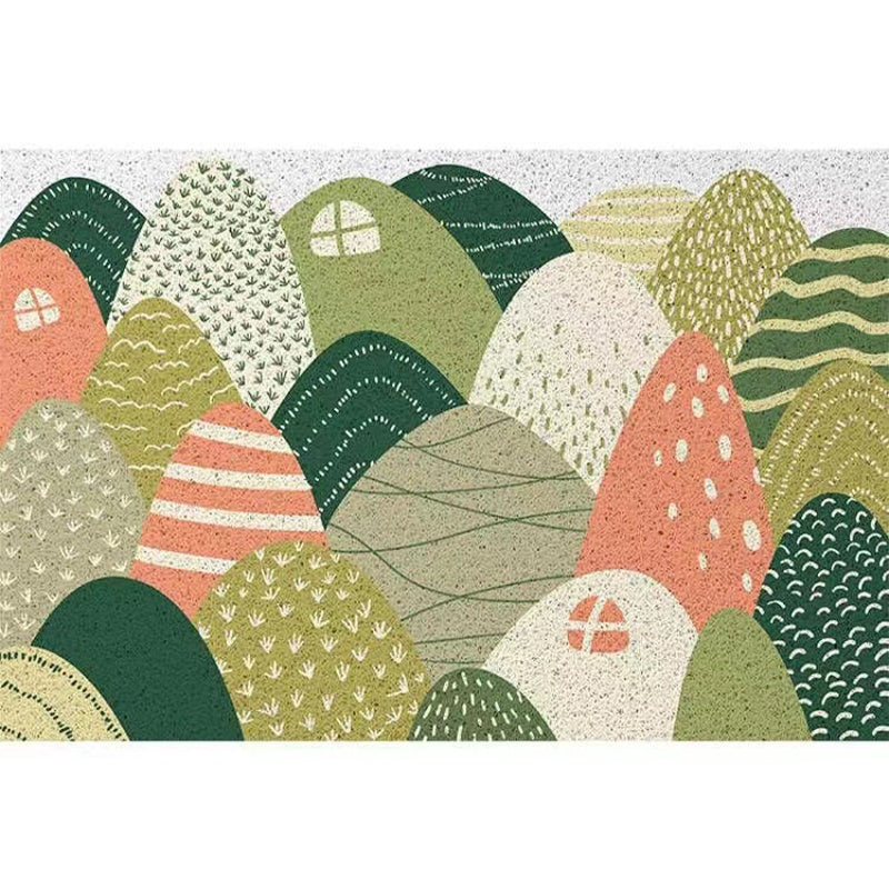 Plants Print Area Rug Bedroom Washable Carpet Rectangle PVC Contemporary Area Carpet