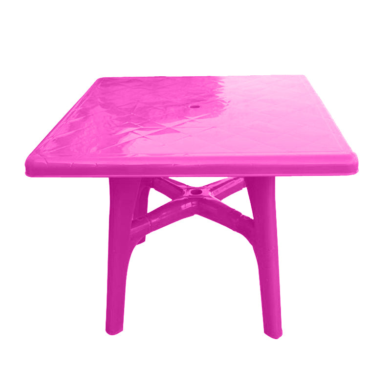 Water Resistant Plastic Patio Table with Umbrella Hole in Rectangle/Round