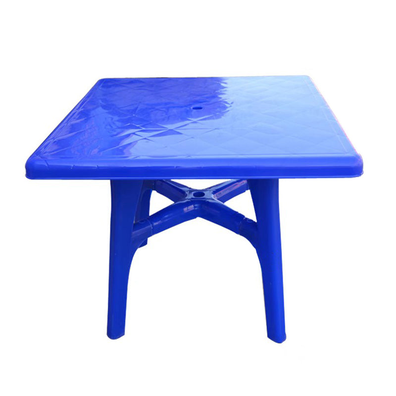 Water Resistant Plastic Patio Table with Umbrella Hole in Rectangle/Round