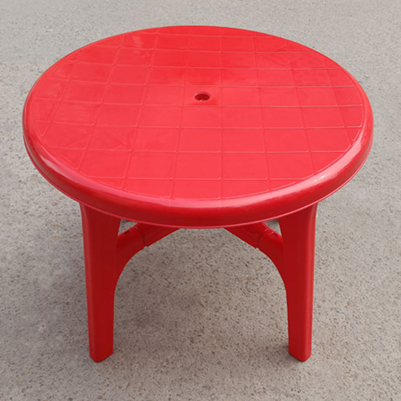 Water Resistant Plastic Patio Table with Umbrella Hole in Rectangle/Round