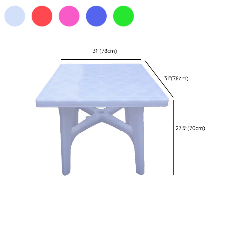 Water Resistant Plastic Patio Table with Umbrella Hole in Rectangle/Round