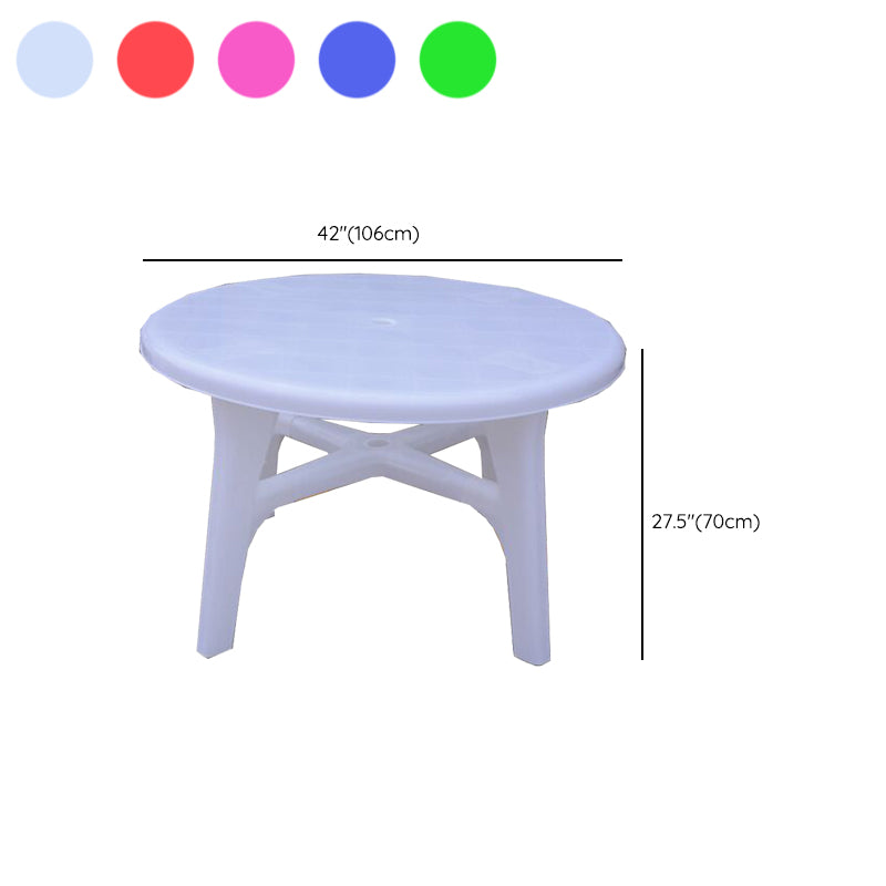 Water Resistant Plastic Patio Table with Umbrella Hole in Rectangle/Round