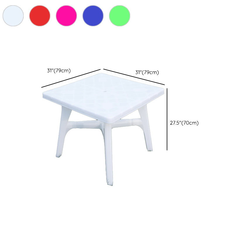 Modern Style Rectangle/Round Patio Table Plastic Water Resistant with Umbrella Hole