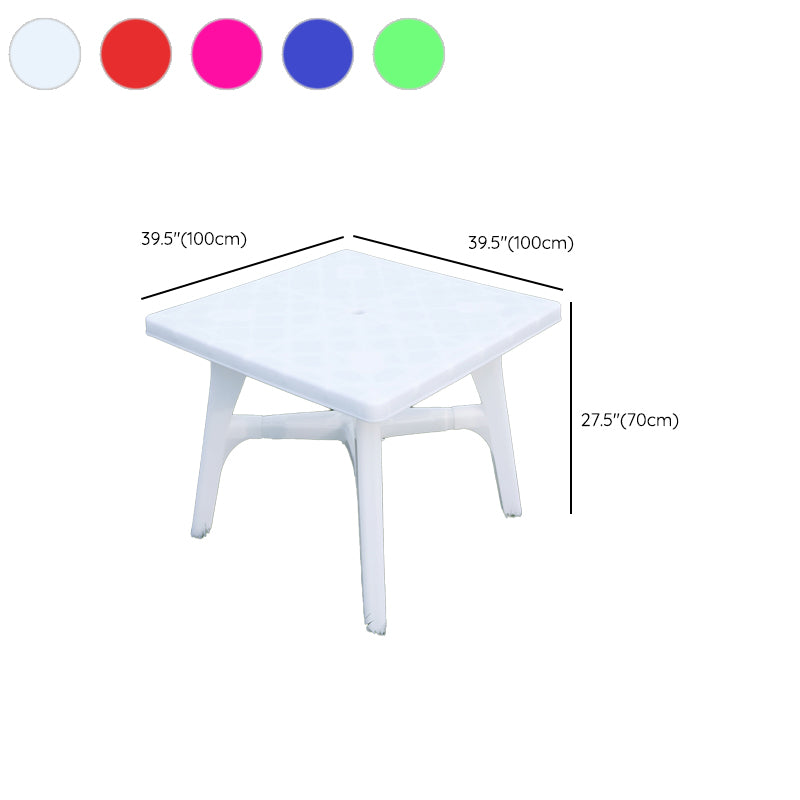 Modern Style Rectangle/Round Patio Table Plastic Water Resistant with Umbrella Hole