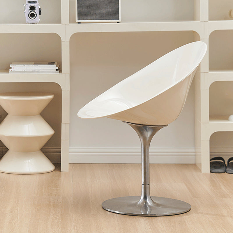 Modern Rotatable Backrest Acrylic Chair with Metal Base for Cafe