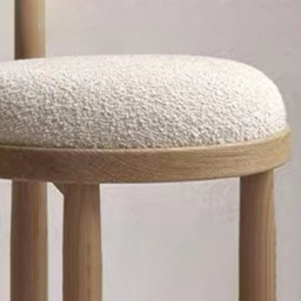 Nordic Armless Backrest Cushion Chair with Wooden Legs for Dining Room