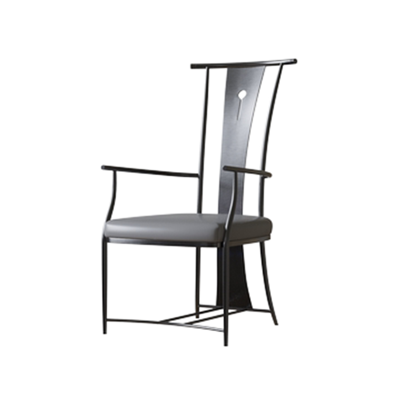 Modern Style Arm Chair Open Back Metal Dining Accent Chair for Home