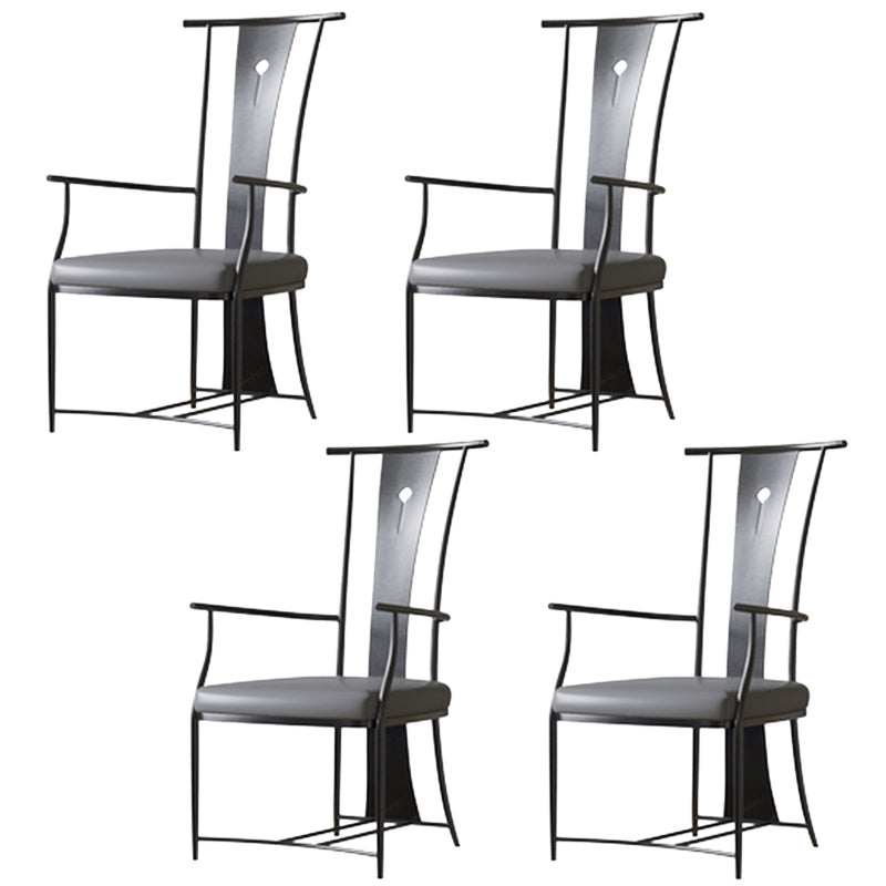 Modern Style Arm Chair Open Back Metal Dining Accent Chair for Home