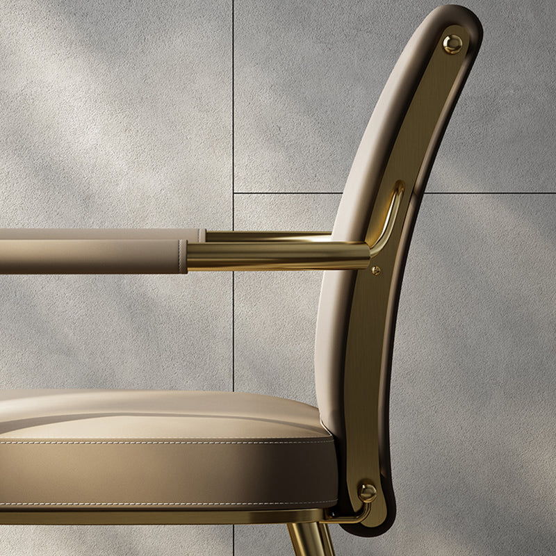 Modern Style Arm Chair Open Back Metal Dining Accent Chair for Home