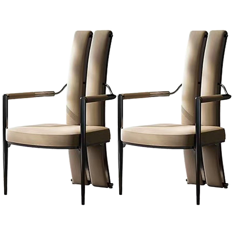 Modern Style Arm Chair Open Back Metal Dining Accent Chair for Home