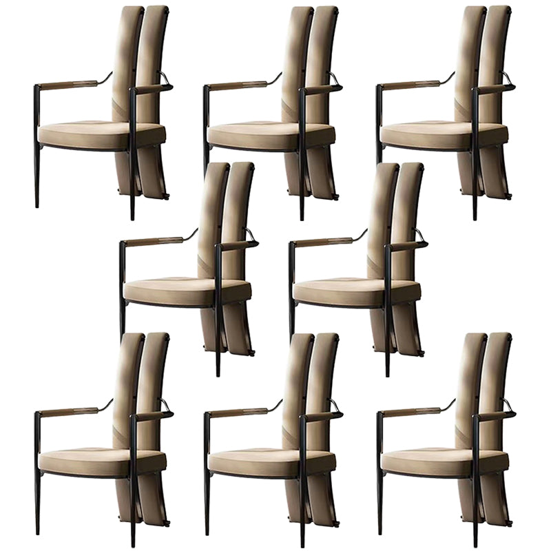 Modern Style Arm Chair Open Back Metal Dining Accent Chair for Home