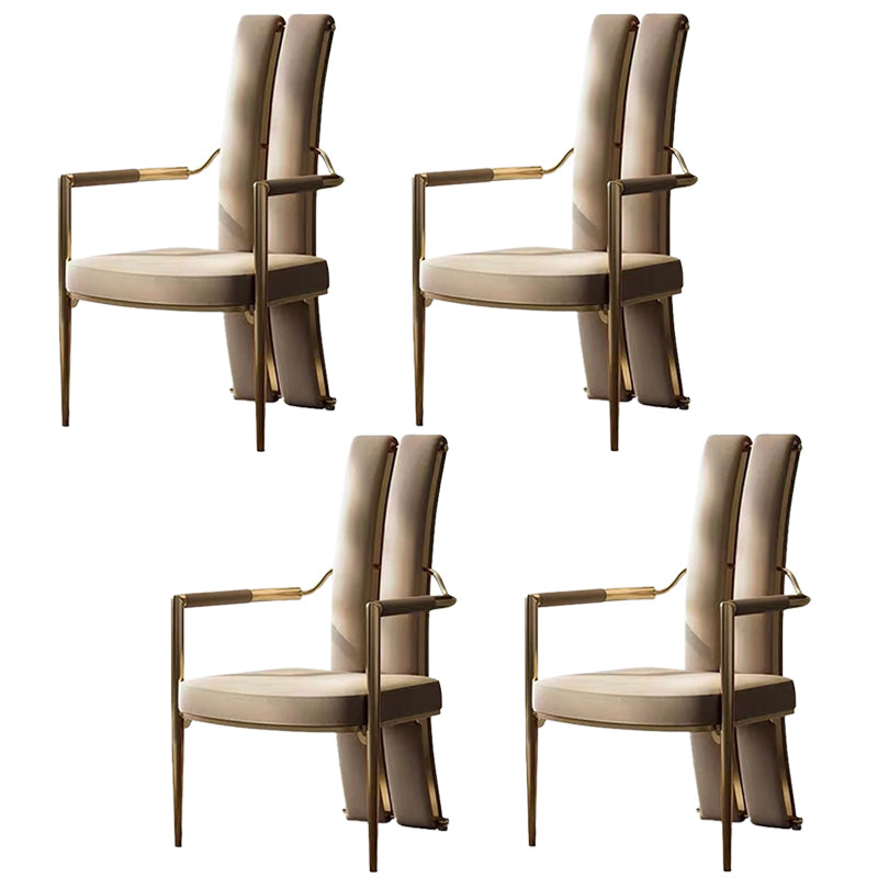 Modern Style Arm Chair Open Back Metal Dining Accent Chair for Home