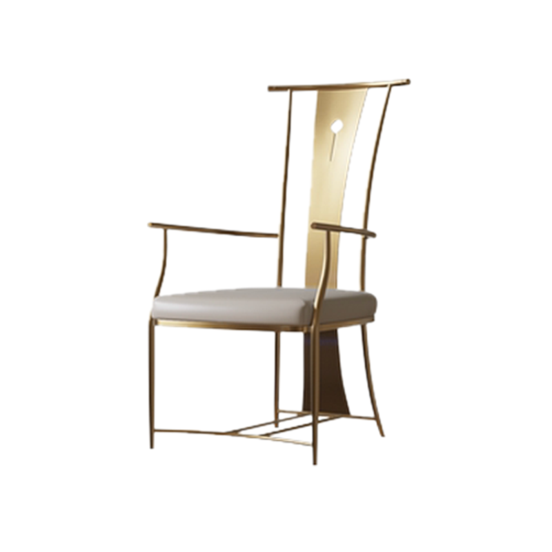 Modern Style Arm Chair Open Back Metal Dining Accent Chair for Home