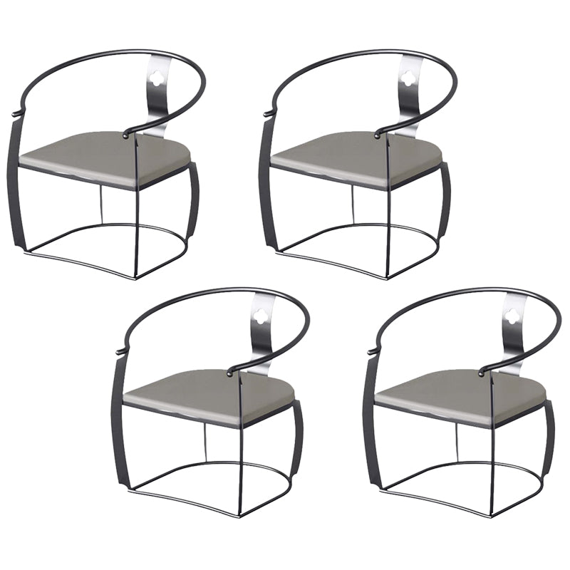 Modern Style Arm Chair Open Back Metal Dining Accent Chair for Home