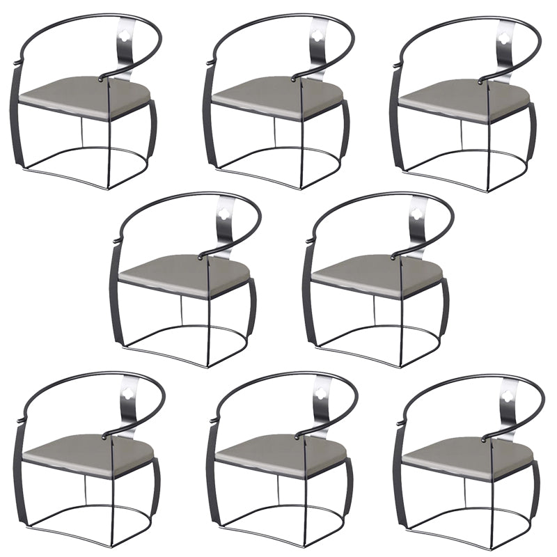 Modern Style Arm Chair Open Back Metal Dining Accent Chair for Home
