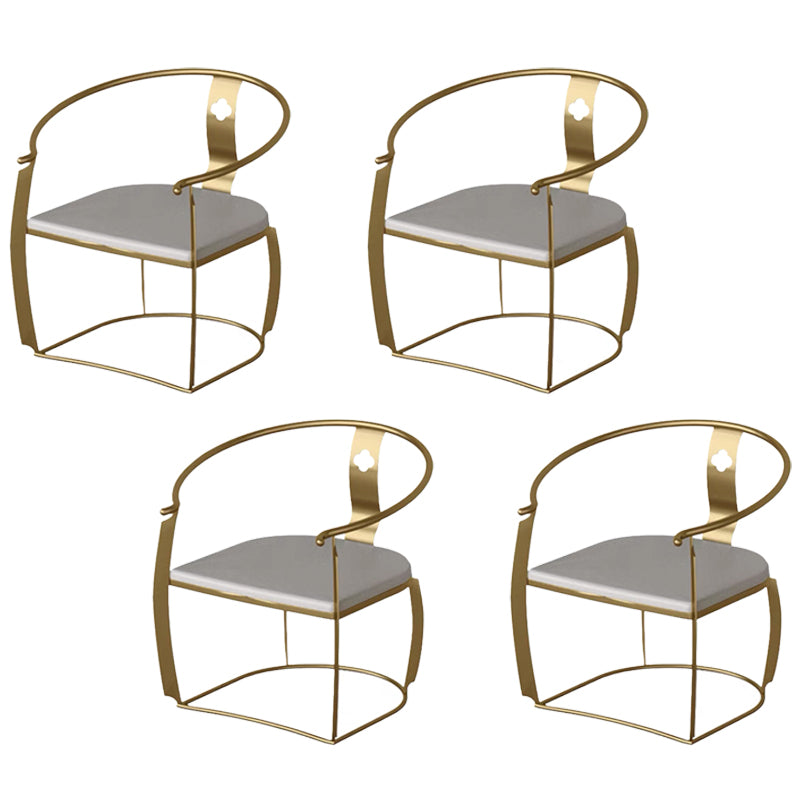 Modern Style Arm Chair Open Back Metal Dining Accent Chair for Home