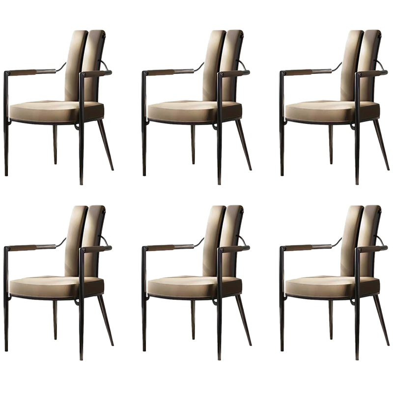 Modern Style Arm Chair Open Back Metal Dining Accent Chair for Home