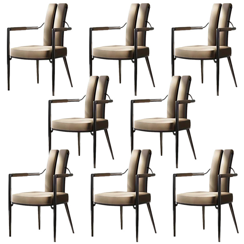 Modern Style Arm Chair Open Back Metal Dining Accent Chair for Home