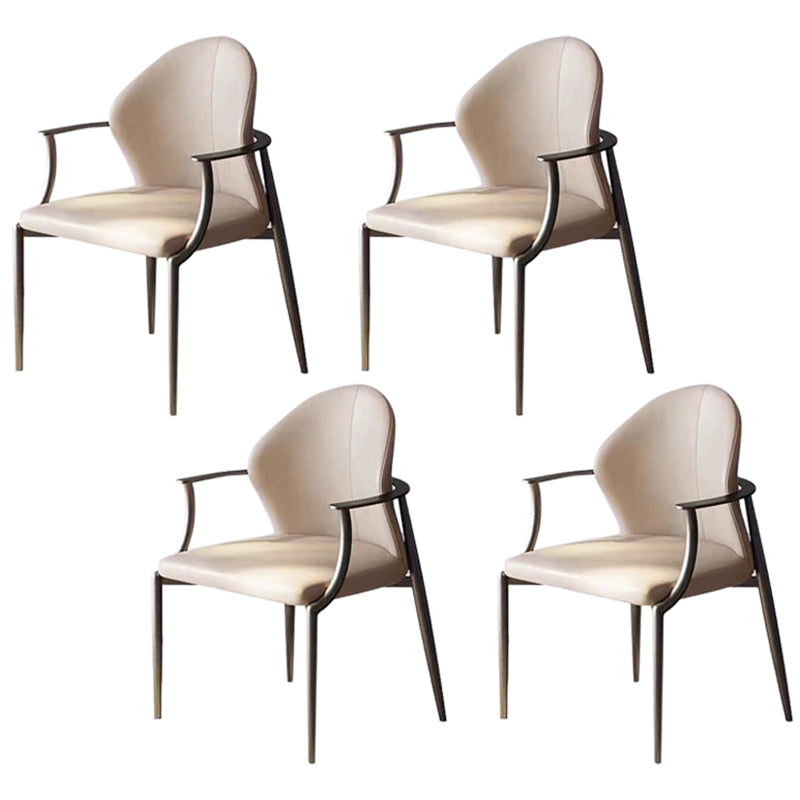 Modern Style Arm Chair Open Back Metal Dining Accent Chair for Home