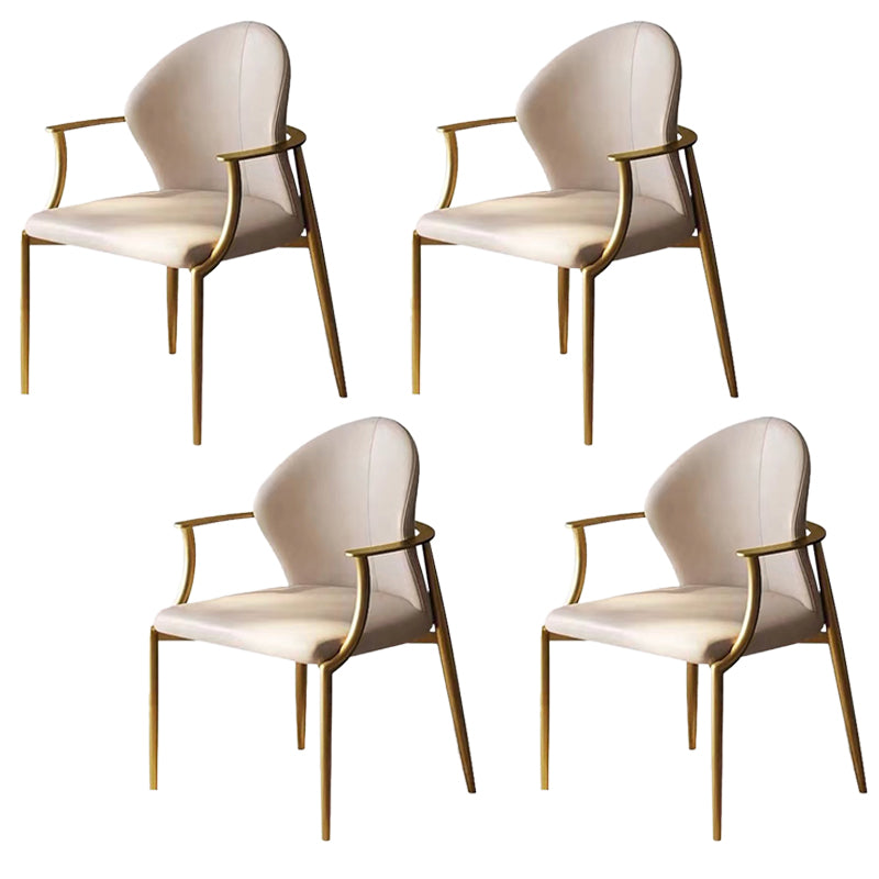 Modern Style Arm Chair Open Back Metal Dining Accent Chair for Home
