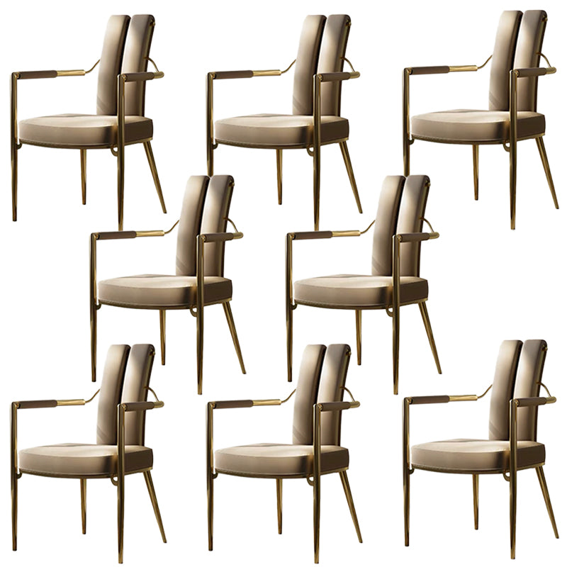 Modern Style Arm Chair Open Back Metal Dining Accent Chair for Home